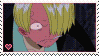 Various images fading from one to the next of Sanji, a blushing and flustered blonde haired man from the anime One Piece.